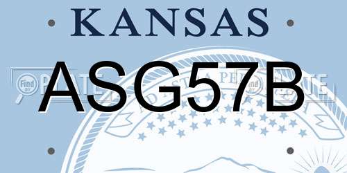 ASG57B Kansas License Plate