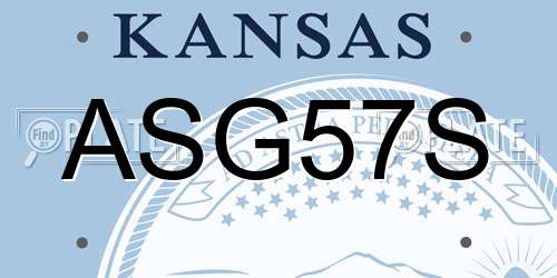 ASG57S Kansas License Plate