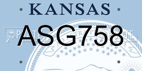 ASG758 Kansas License Plate