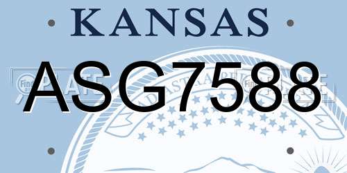 ASG7588 Kansas License Plate
