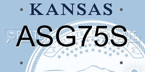 ASG75S Kansas License Plate