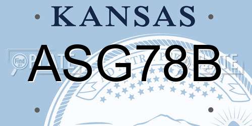 ASG78B Kansas License Plate