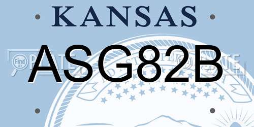 ASG82B Kansas License Plate