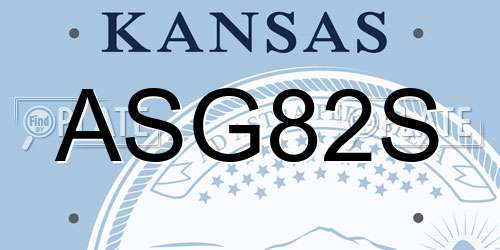 ASG82S Kansas License Plate