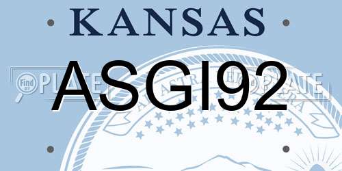 ASGI92 Kansas License Plate