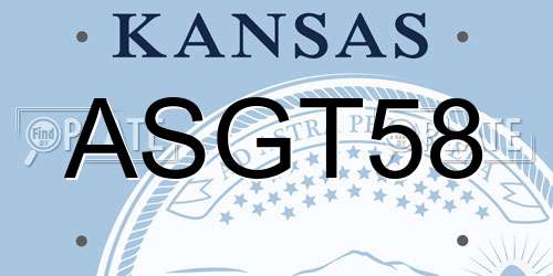 ASGT58 Kansas License Plate