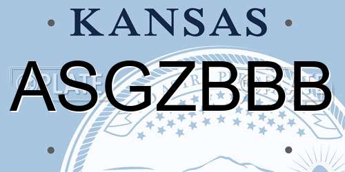 ASGZBBB Kansas License Plate