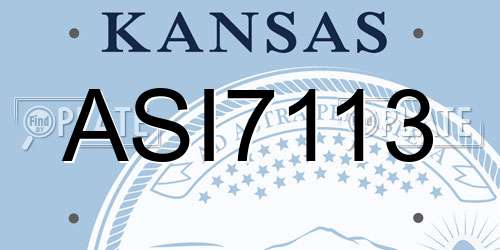 ASI7113 Kansas License Plate