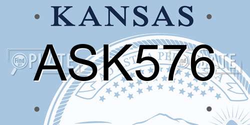 ASK576 Kansas License Plate