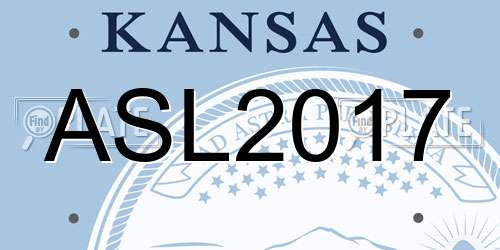 ASL2017 Kansas License Plate