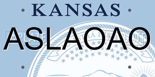 ASLAOAO Kansas License Plate