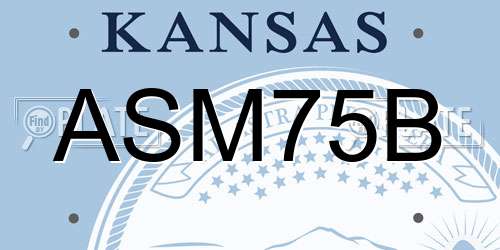 ASM75B Kansas License Plate