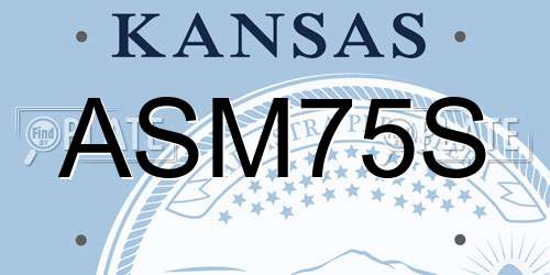 ASM75S Kansas License Plate