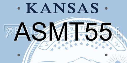 ASMT55 Kansas License Plate