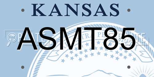 ASMT85 Kansas License Plate