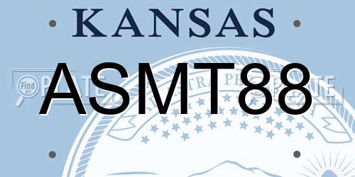 ASMT88 Kansas License Plate