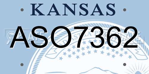 ASO7362 Kansas License Plate