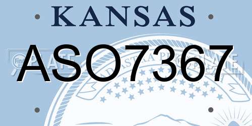 ASO7367 Kansas License Plate