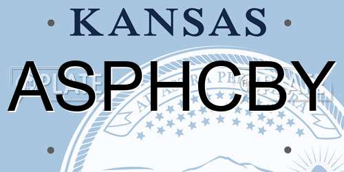 ASPHCBY Kansas License Plate