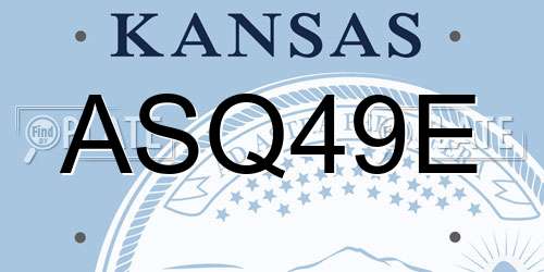 ASQ49E Kansas License Plate