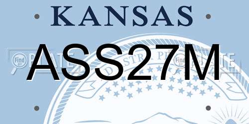 ASS27M Kansas License Plate