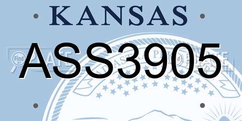 ASS3905 Kansas License Plate