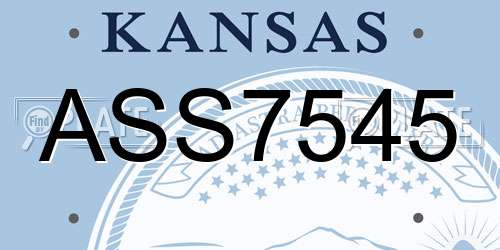 ASS7545 Kansas License Plate