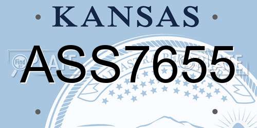 ASS7655 Kansas License Plate
