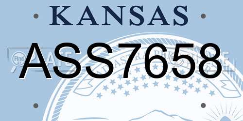 ASS7658 Kansas License Plate