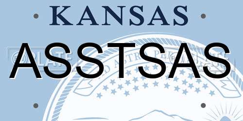 ASSTSAS Kansas License Plate