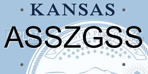 ASSZGSS Kansas License Plate