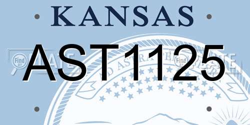 AST1125 Kansas License Plate