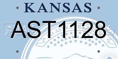 AST1128 Kansas License Plate