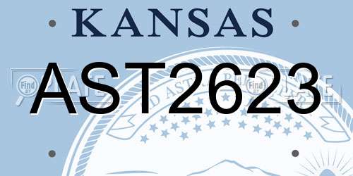 AST2623 Kansas License Plate