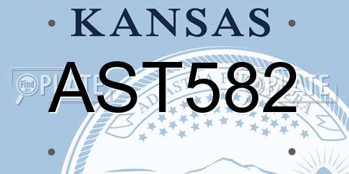 AST582 Kansas License Plate