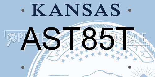AST85T Kansas License Plate