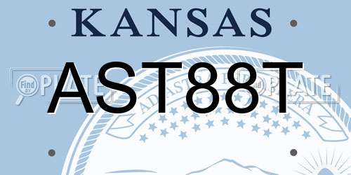 AST88T Kansas License Plate