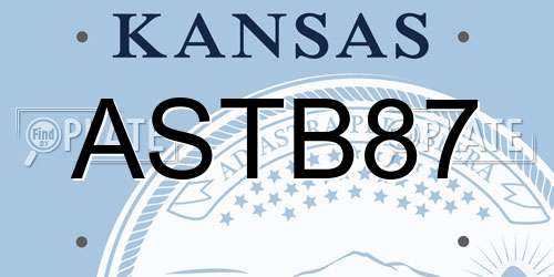 ASTB87 Kansas License Plate