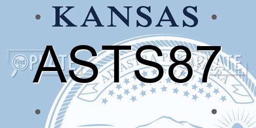 ASTS87 Kansas License Plate