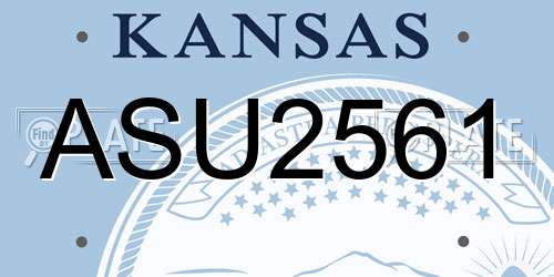ASU2561 Kansas License Plate