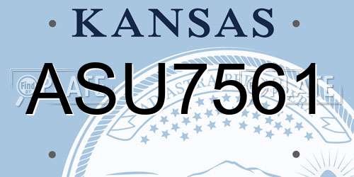 ASU7561 Kansas License Plate