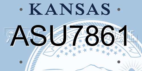 ASU7861 Kansas License Plate