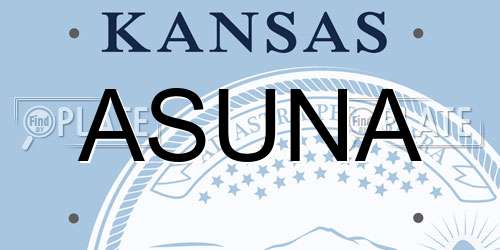 ASUNA Kansas License Plate