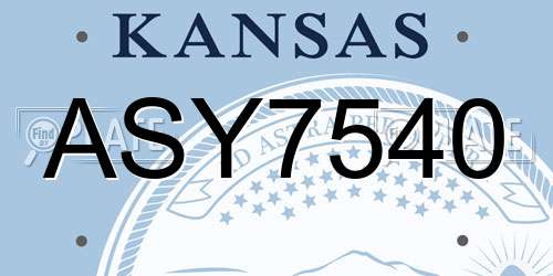 ASY7540 Kansas License Plate