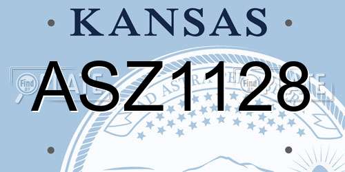 ASZ1128 Kansas License Plate