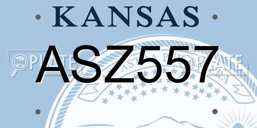 ASZ557 Kansas License Plate