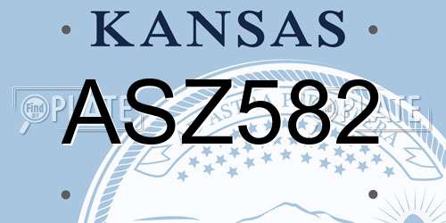 ASZ582 Kansas License Plate