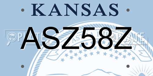 ASZ58Z Kansas License Plate