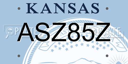ASZ85Z Kansas License Plate