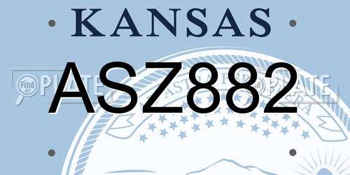 ASZ882 Kansas License Plate